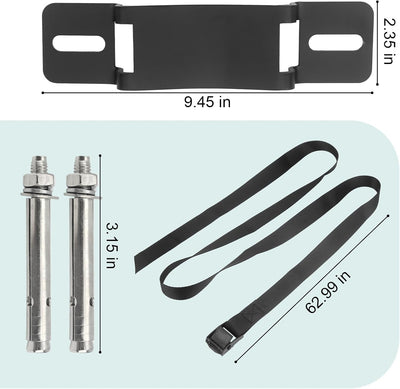 Soporte tanque gas 4-12pulg con cadena seguridad negro