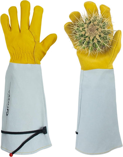 Guantes jardinería antiespinas cuero talla M