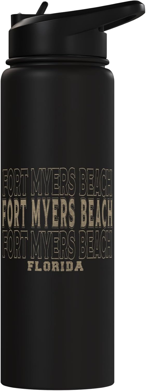 Botella de agua acero inoxidable Fort Myers Beach Florida vintage