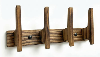 Perchero pared ganchos madera rústica 12pulg