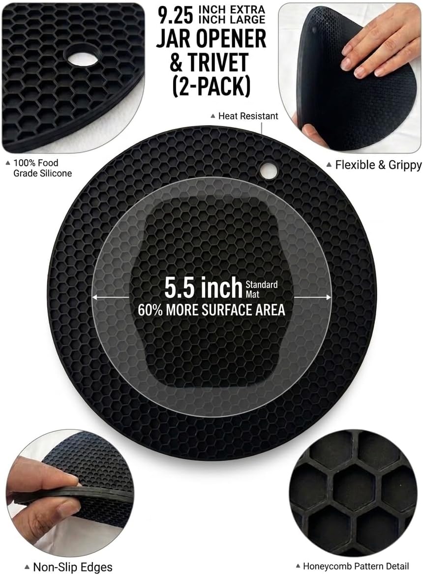 Almohadilla de silicona extra grande 9.25 pulgadas antideslizante para botellas