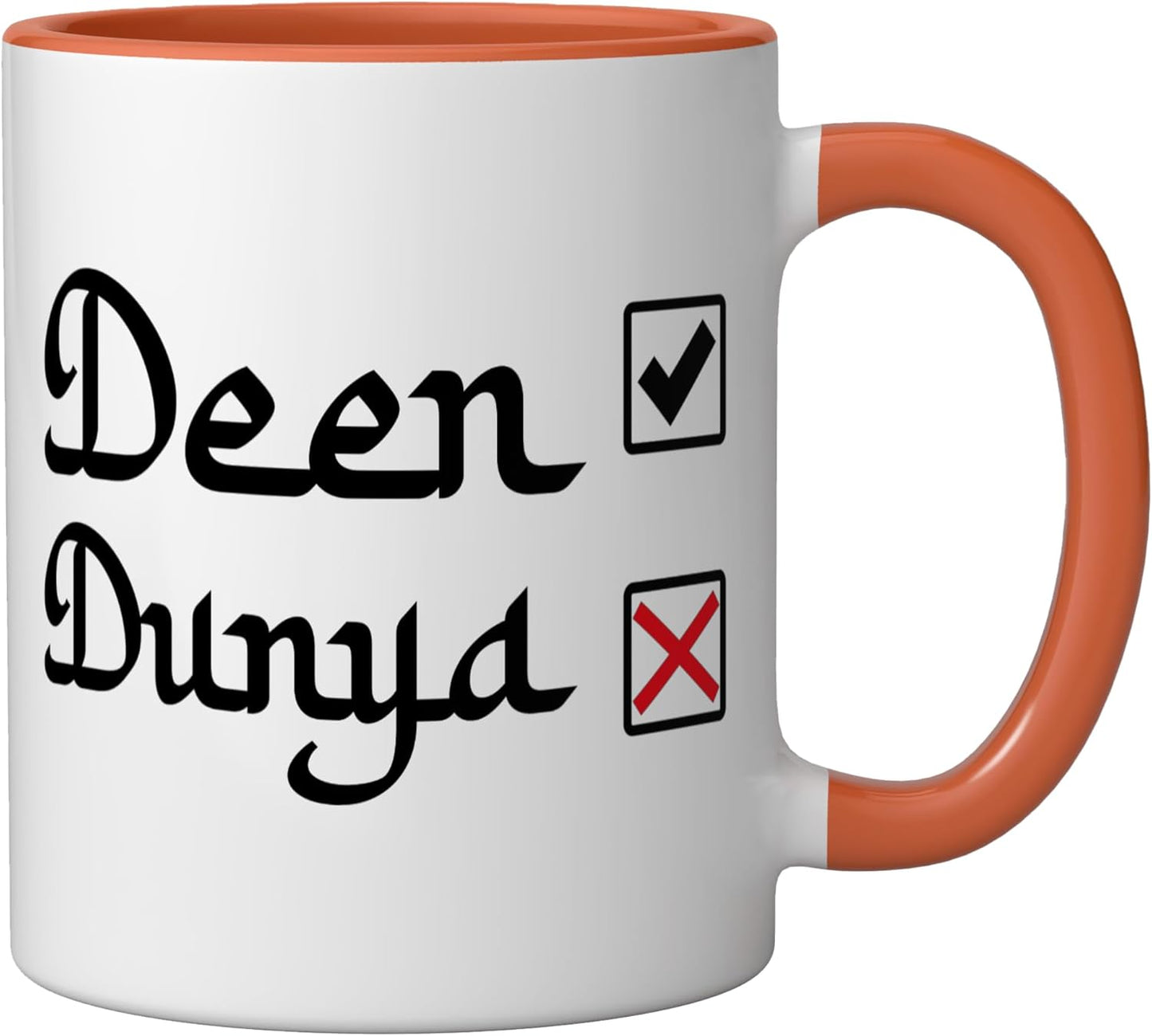 Taza Cerámica Deen Over Dunya Islam Halal Naranja/Blanco