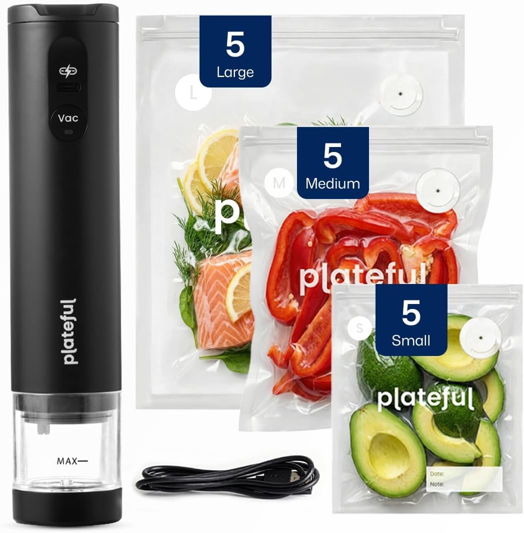 Sellador al vacío inalámbrico mini para alimentos 15 bolsas