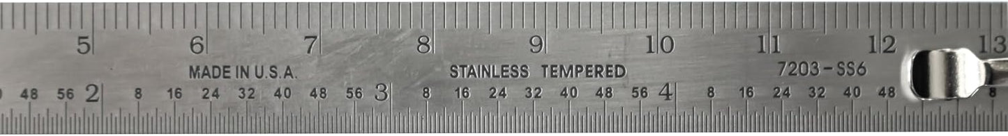 Regla bolsillo acero inox 6 pulg con tabla conversion