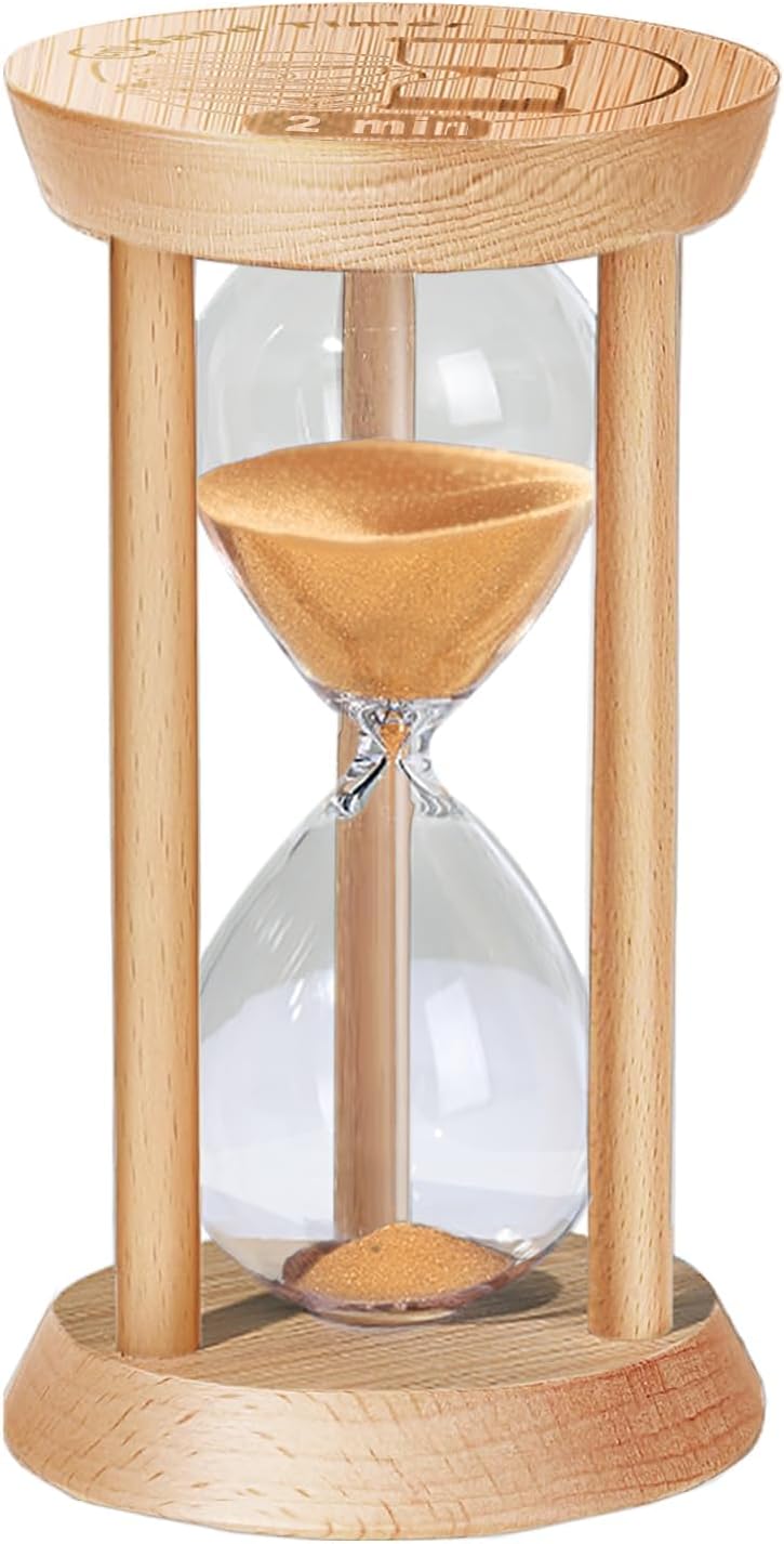 Reloj arena bambú 2 minutos decorativo hogar oficina