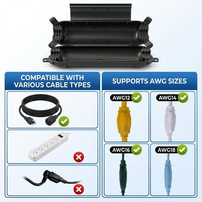 Pack 3 fundas cable extensión IP44 impermeable exterior