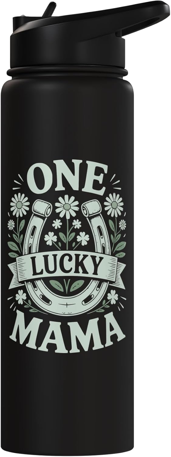 Botella de agua acero inoxidable aislada para St. Patrick's Day