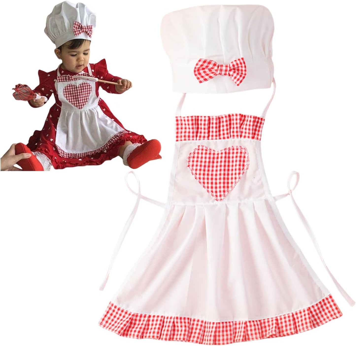 Traje chef bebé delantal sombrero sesion fotos