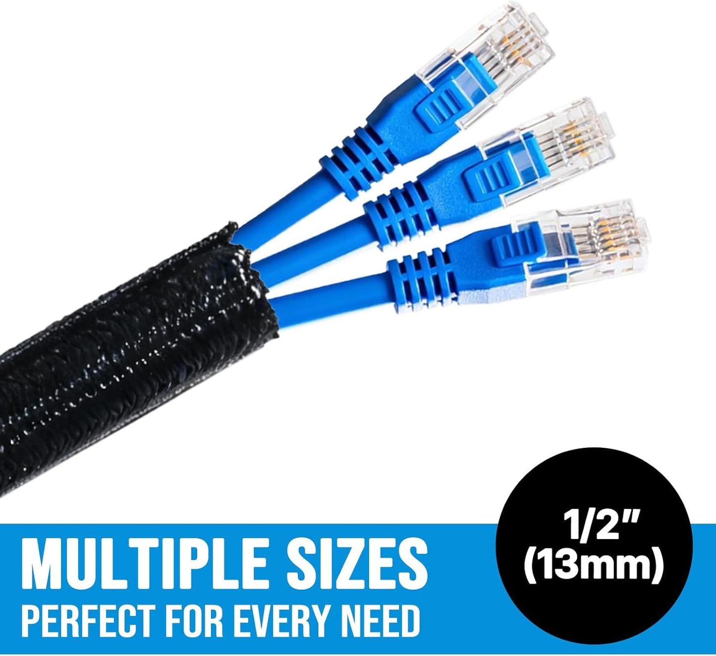 Protectores de cable 6.5ft para USB y audio negro