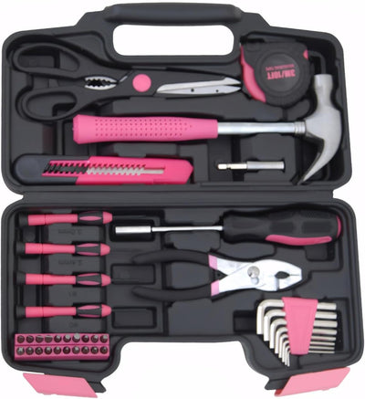 Kit 39 Pzas Herramientas Hogar Caja Plástico Estudiantes