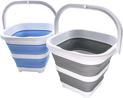 Cubo limpieza rectangular 5L plegable para agua arena camping playa