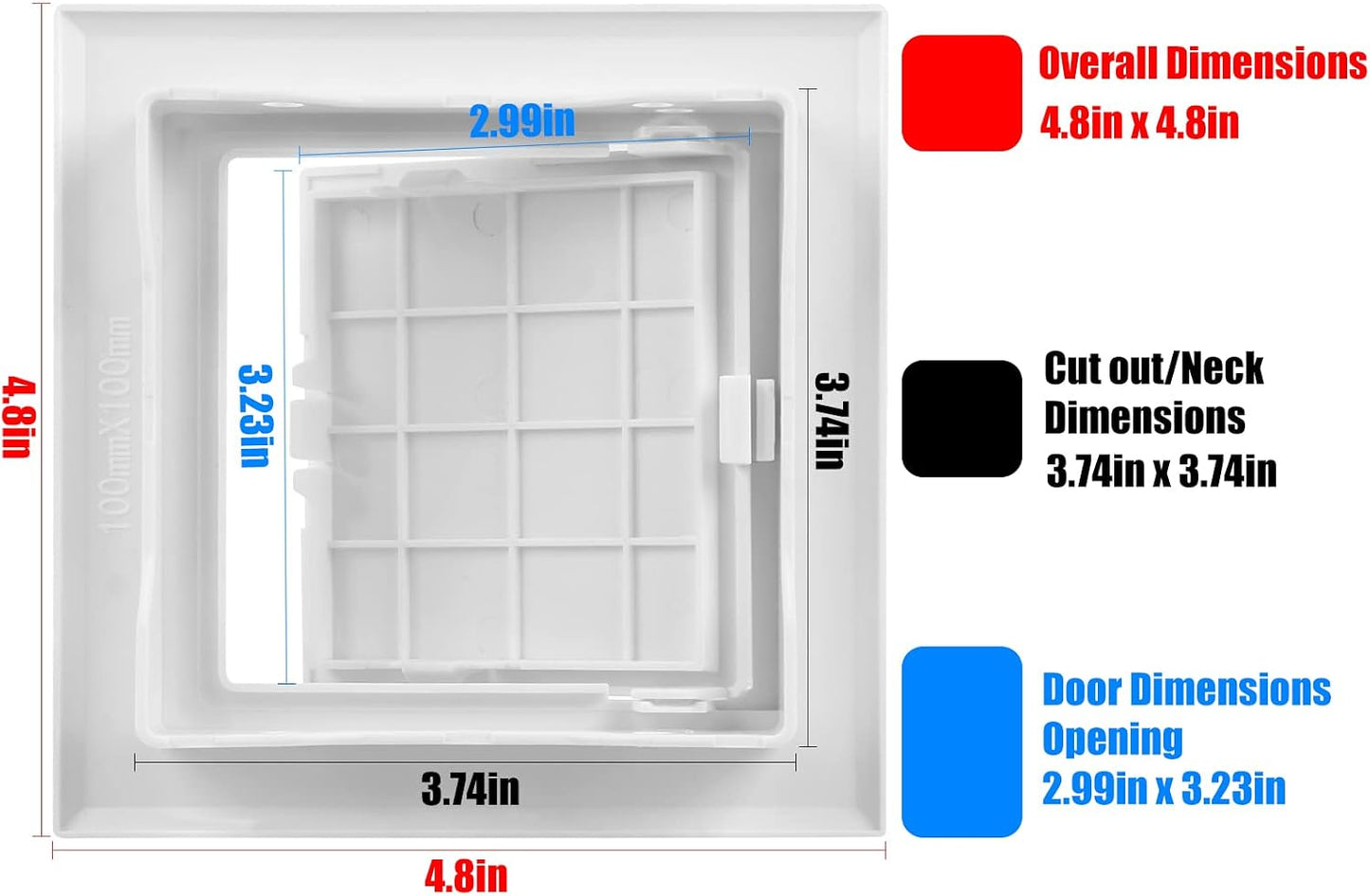 Panel plástico 4x4pulg para techo yeso puerta reforzado blanco