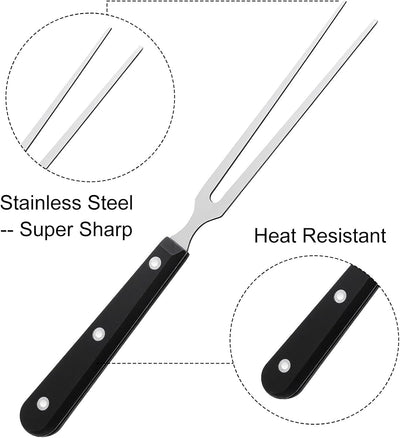 Tenedor carne acero inox 10.62pulg mango resistente asar servir