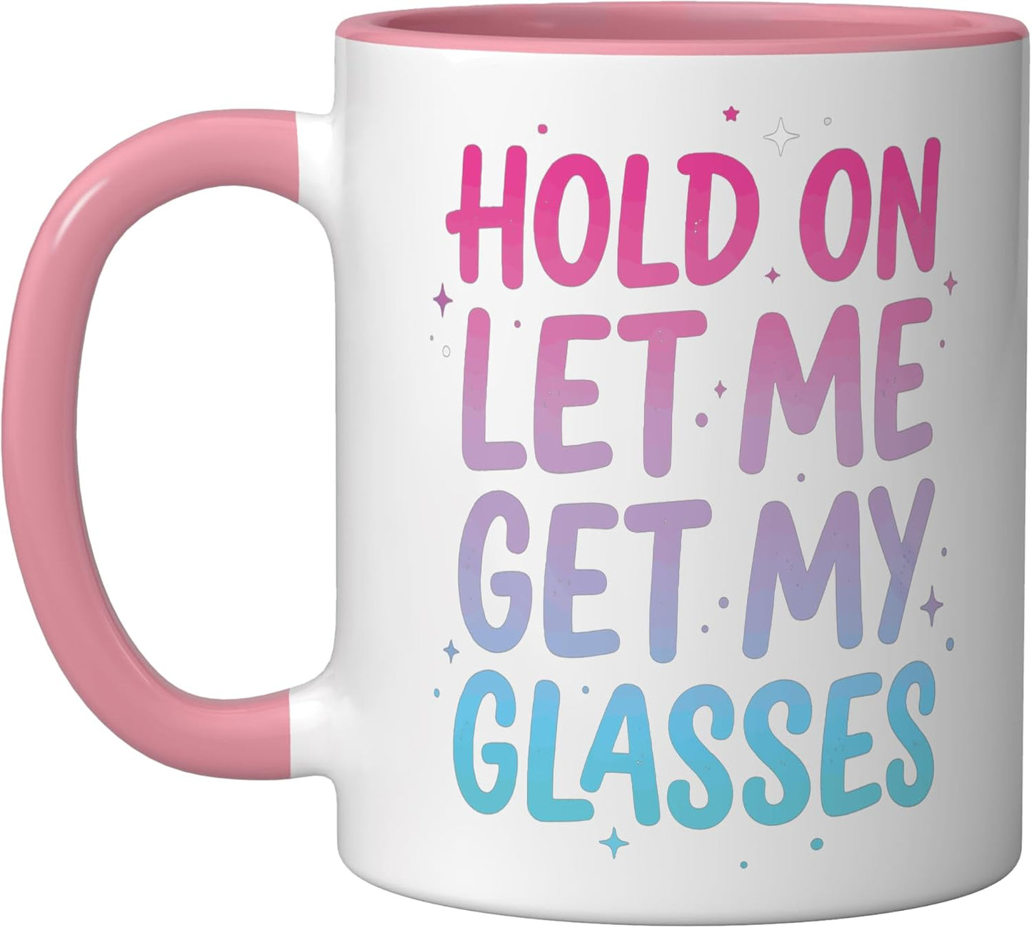 Taza Cerámica para Gafas Rosa/Blanca