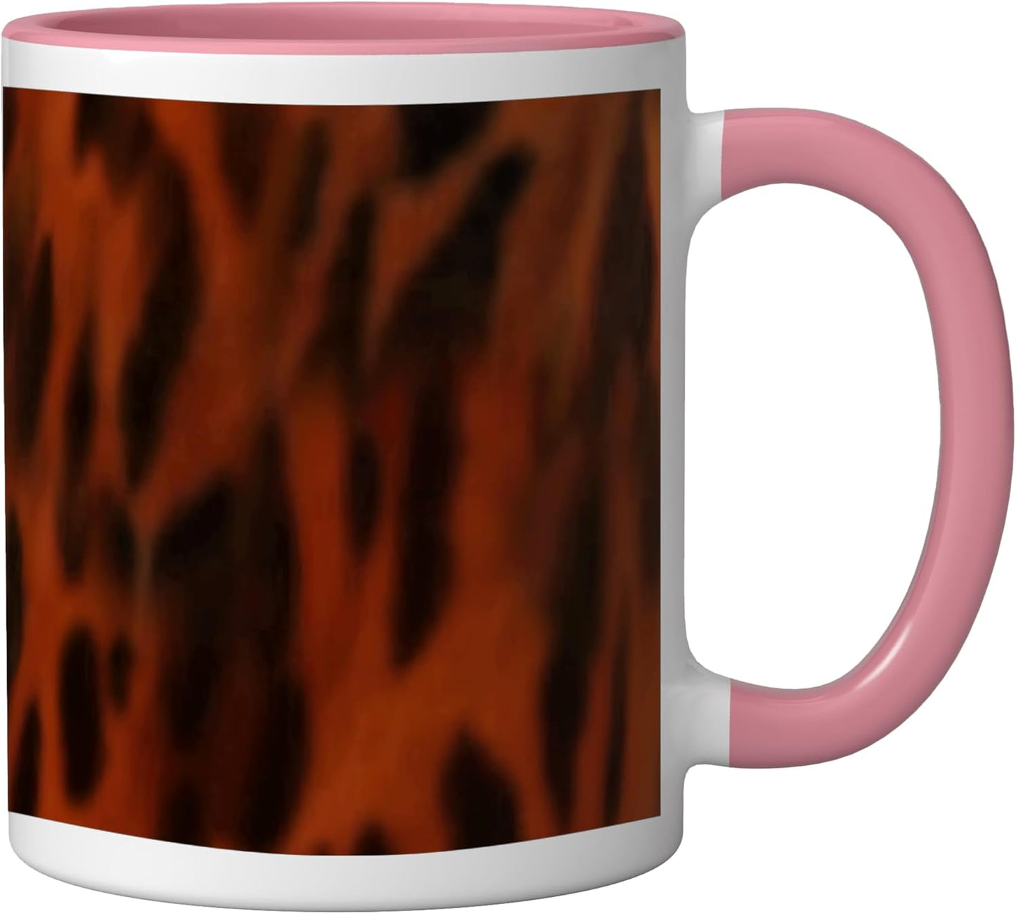 Taza de cerámica con patrón caracol rosa/blanco