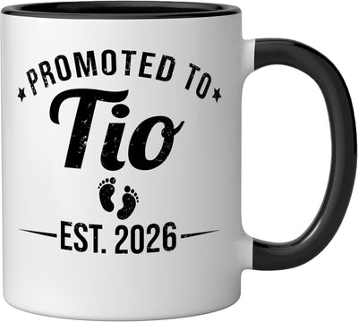 Taza divertida de cerámica para embarazo color negro y blanco