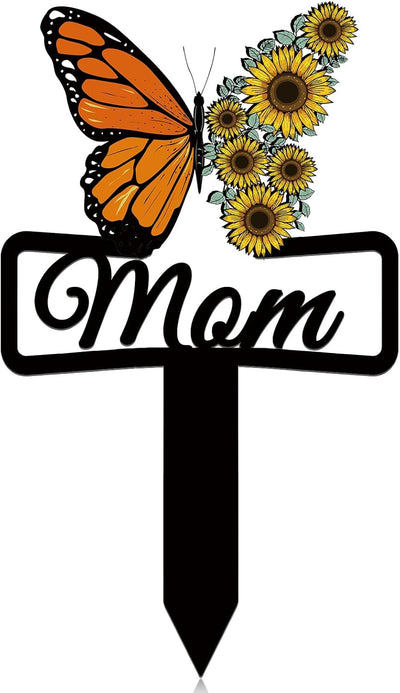 Marcadores conmemorativos para tumba de mamá placa mariposa