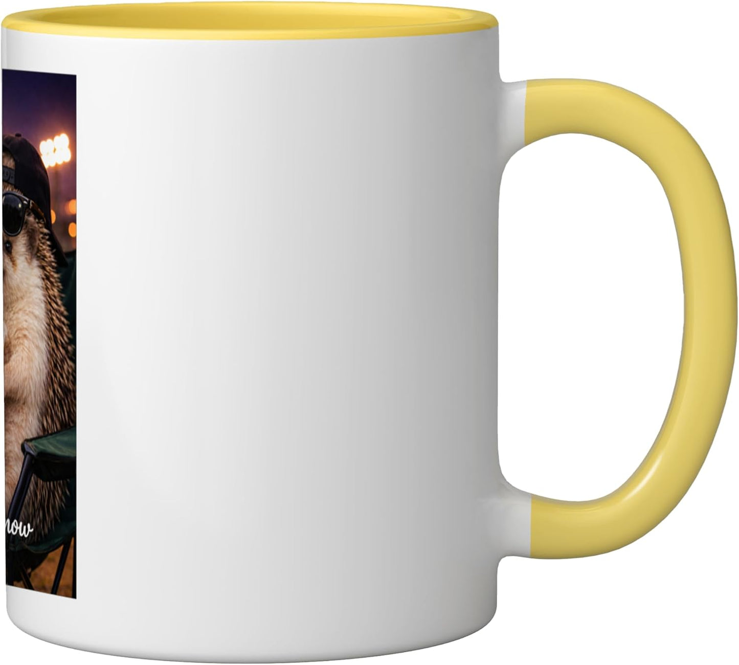 Taza cerámica Funny Hedgehog Ballfield Yellow/White