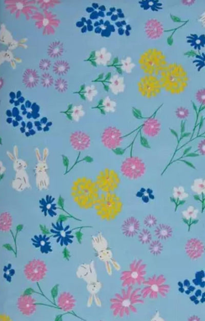 Mantel primavera Pascua franela patrón conejo azul 60x84pulg