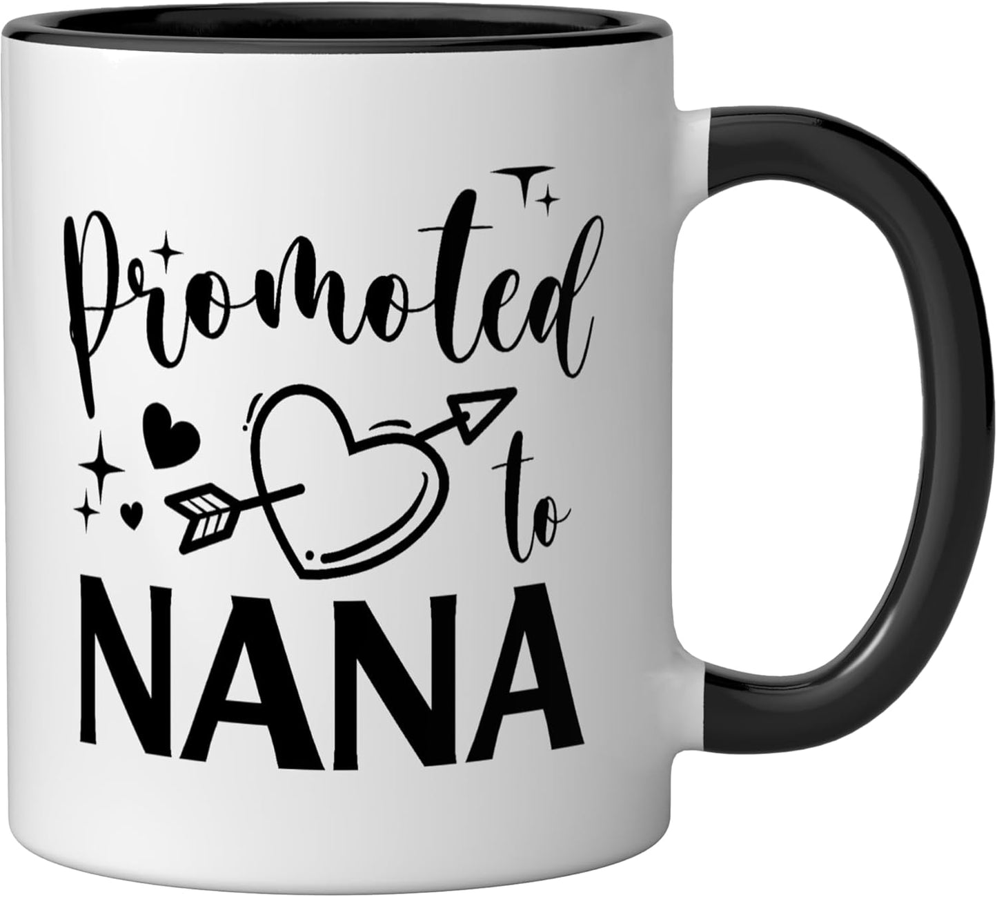 Taza Cerámica Corazón Flecha Negro/Blanco