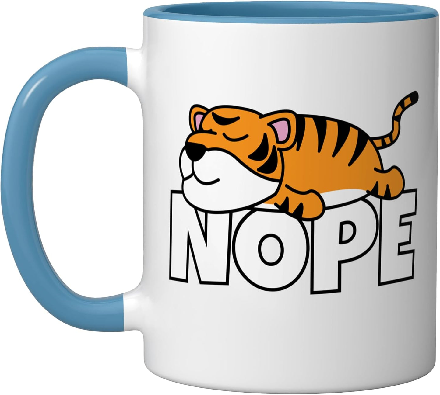 Taza cerámica Lazy Tiger No Today Blue/White