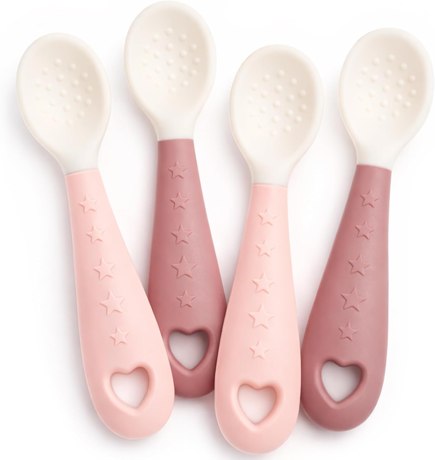 Cucharas de silicona para bebé sin BPA con mango antideslizante