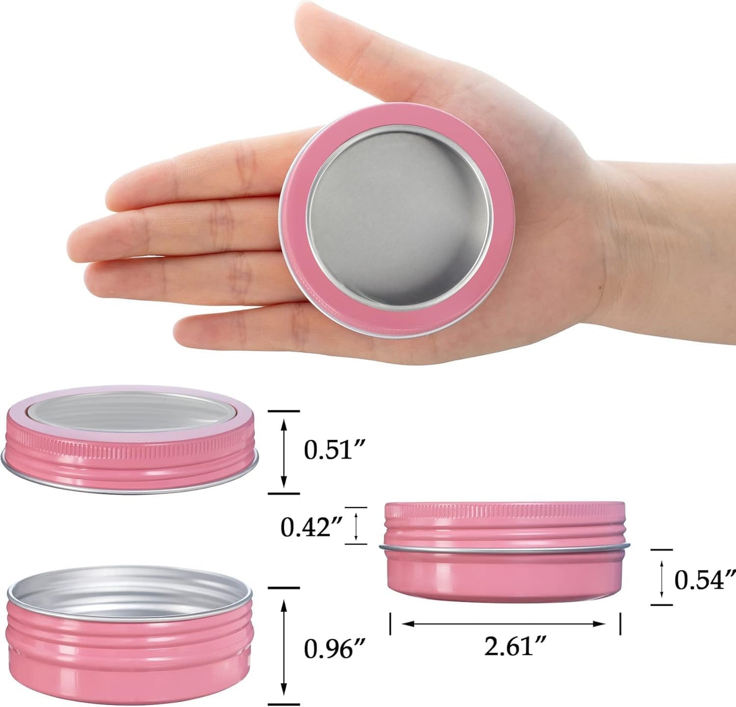 24 Pzas Tarros Aluminio 2oz Tapa Transparente Recipientes
