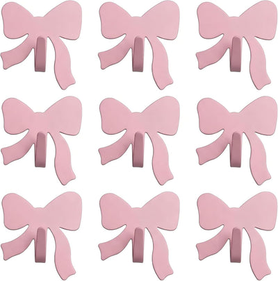 9 Ganchos Adhesivos Rosa Decorativos para Hogar Oficina