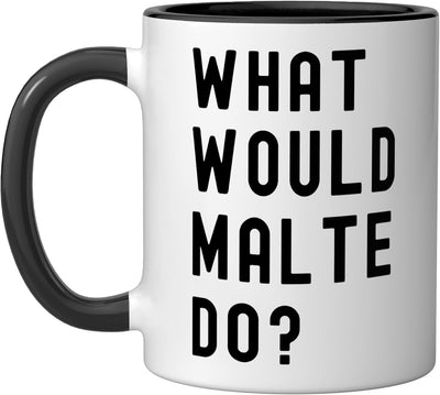 Taza de cerámica What Would Malte Do? Negro/Blanco
