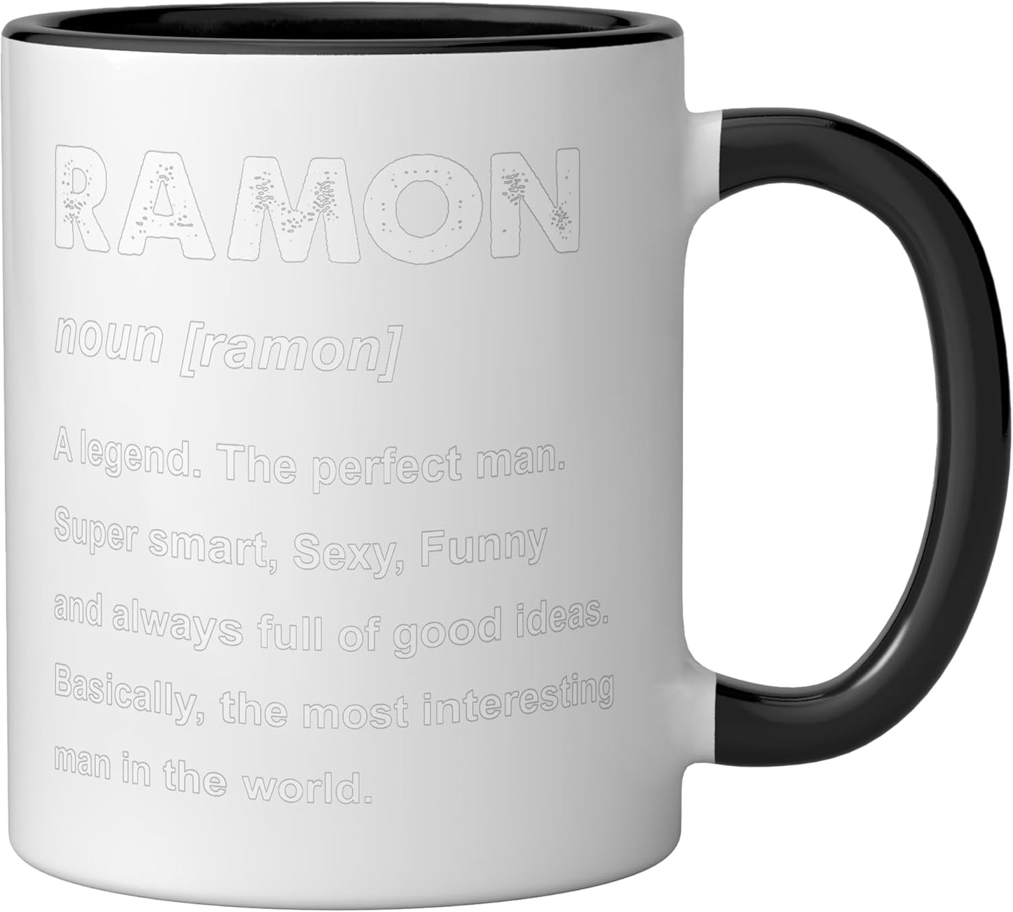 Taza cerámica Ramon Name negra/blanca