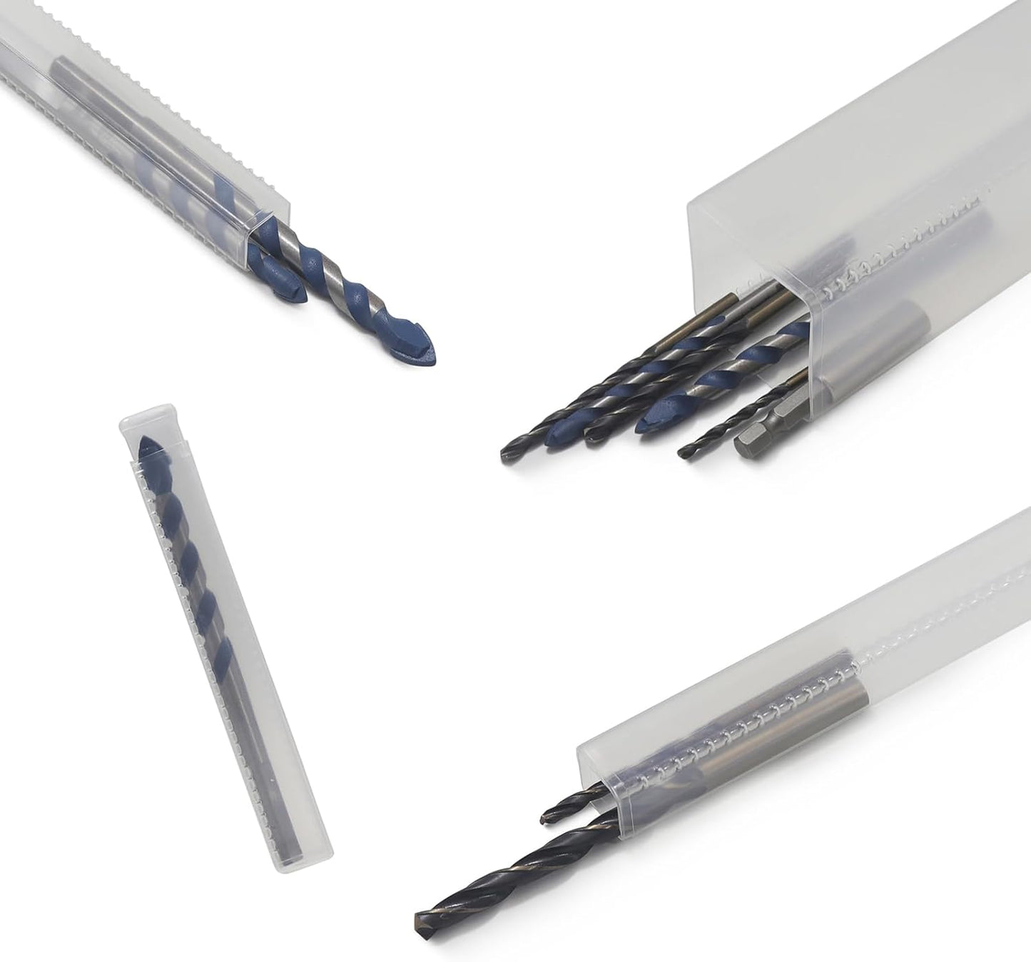 Caja plástico extensible semitransparente para brocas