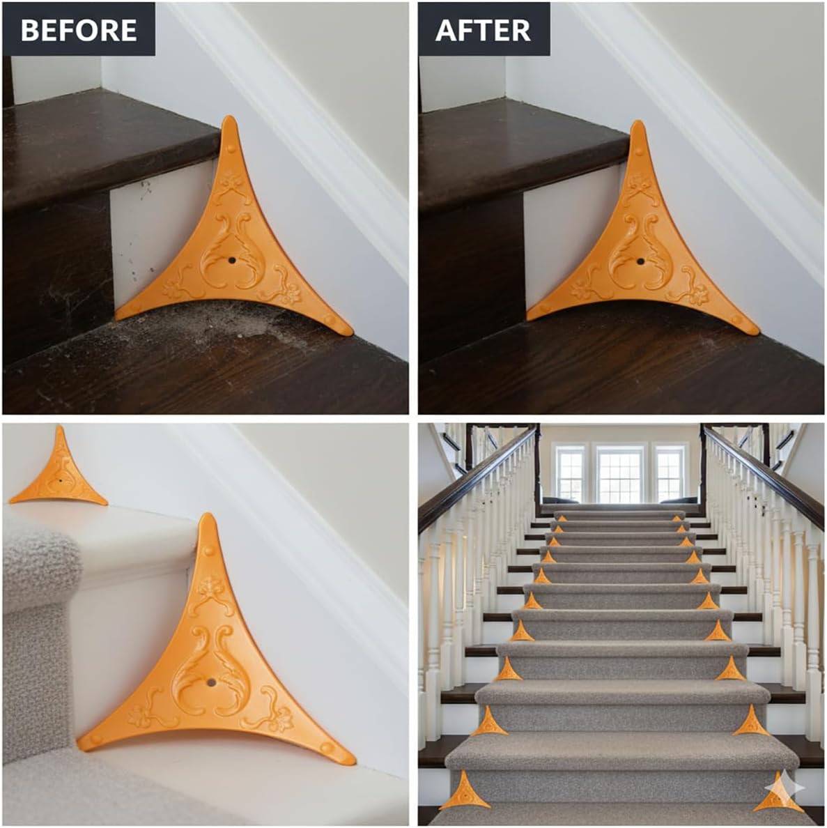 Esquinas polvo escalera荧光naranja paquete 4