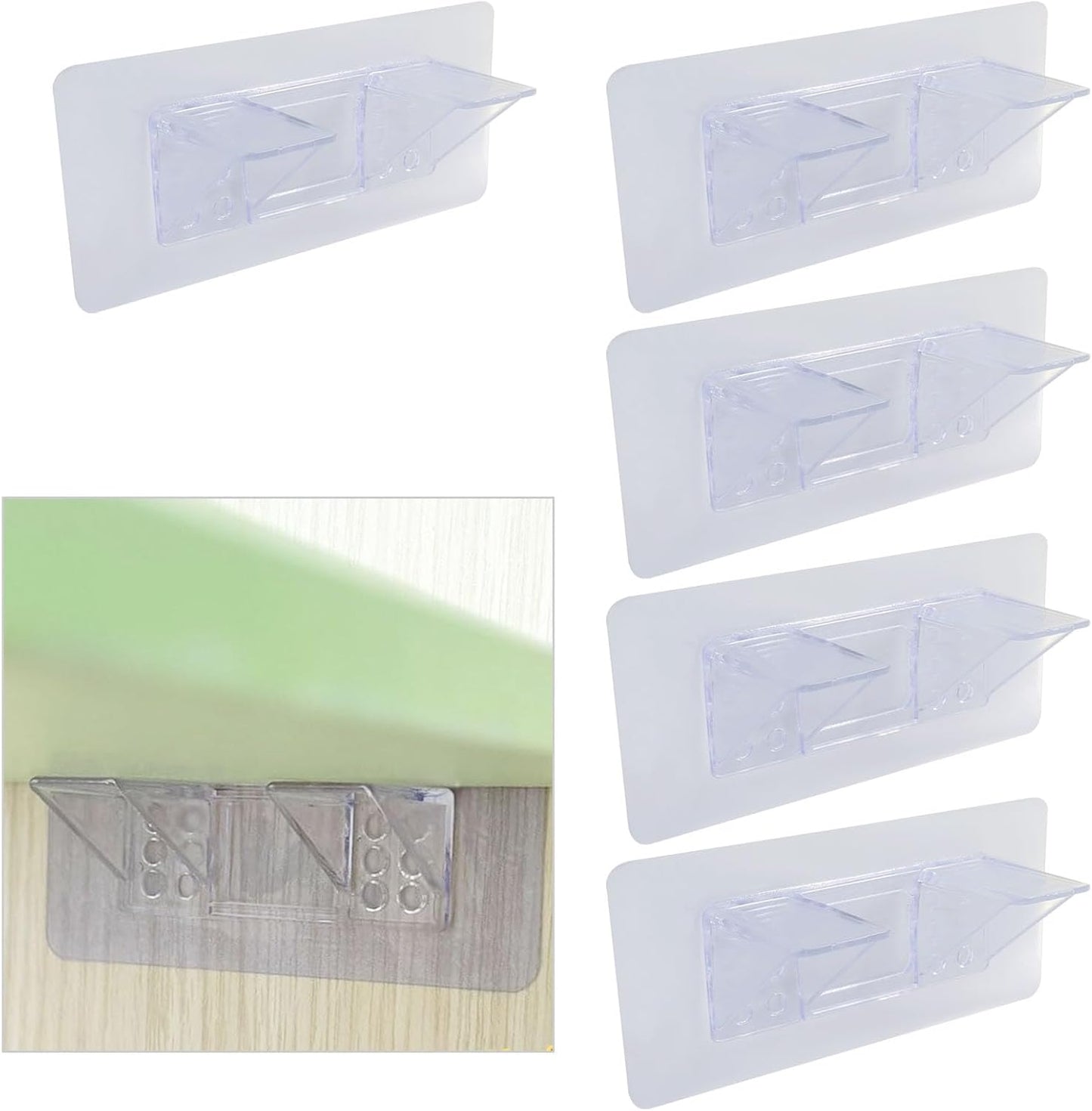 Pack 6 soportes adhesivos plástico transparente cocina