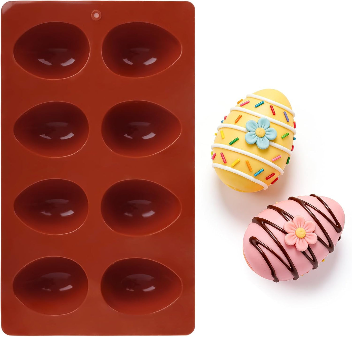 Molde silicona 8 cavidades huevo Pascua para hornear