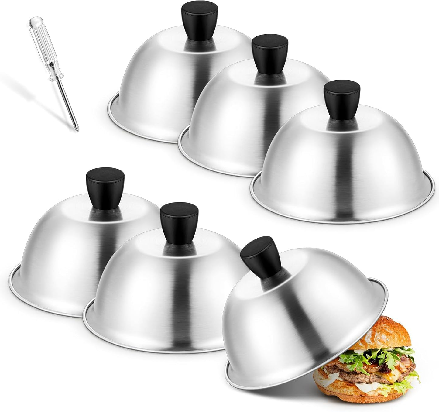 Cúpula para derretir queso acero inox 6pulg parrilla