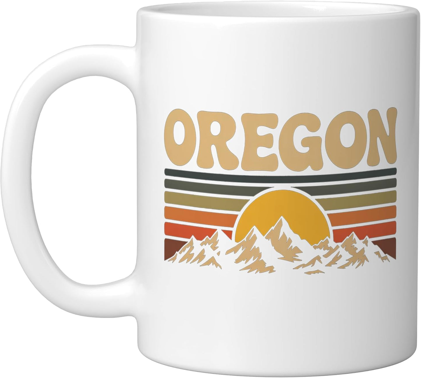 Taza cerámica retro Oregon Mountain Sunset vintage 70s