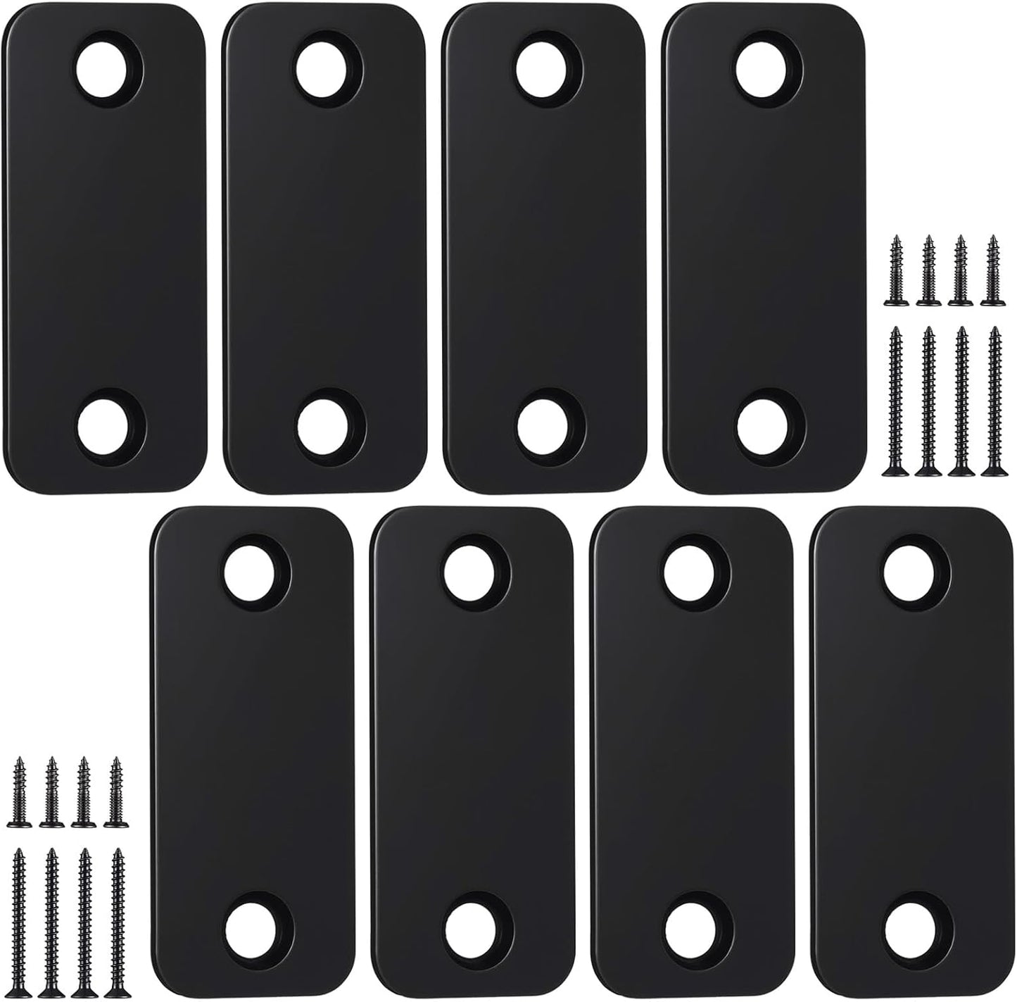 Set 8 placas cubierta orificio puerta acero inox negro
