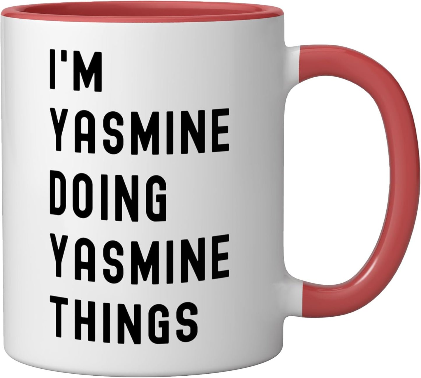 Taza cerámica roja/blanca I'm Yasmine Doing Yasmine Things