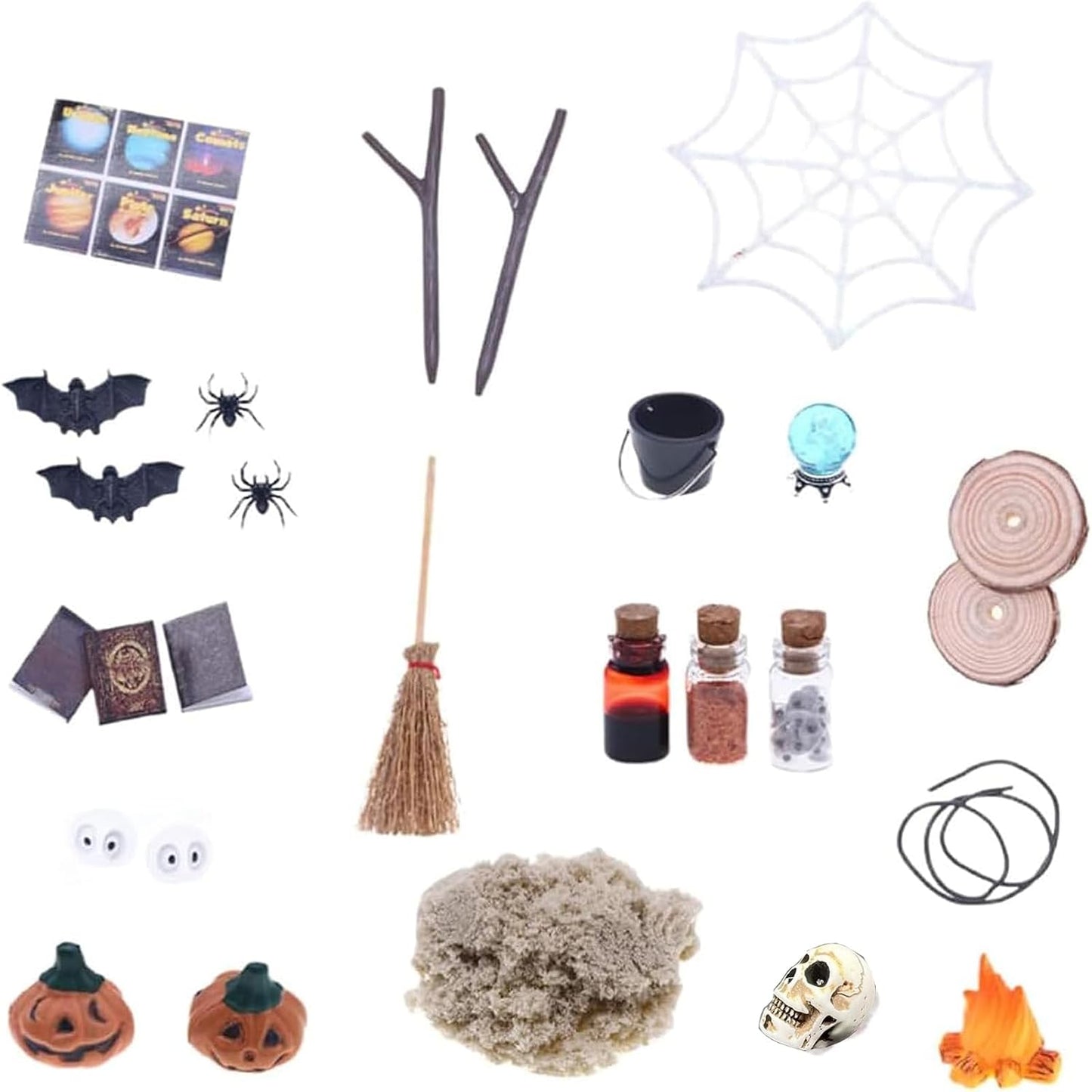 Casa muñecas Halloween accesorios jardín mini 26 pzas