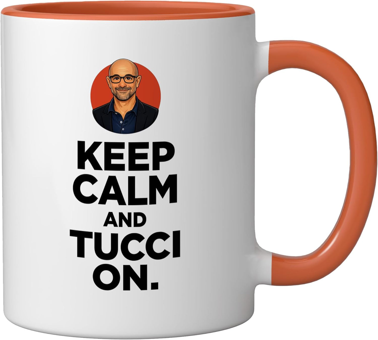 Taza Cerámica Diseño Genérico Naranja/Blanco
