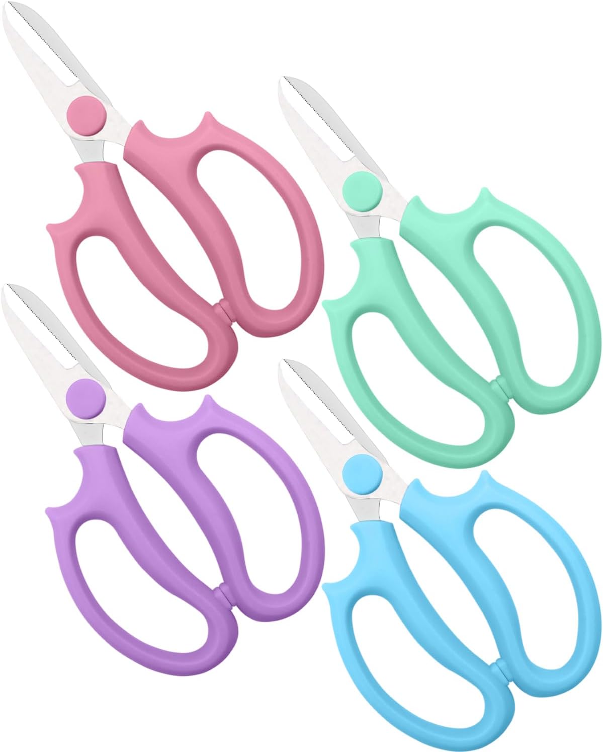Tijeras florales acero inox 4 pzas colores surtidos