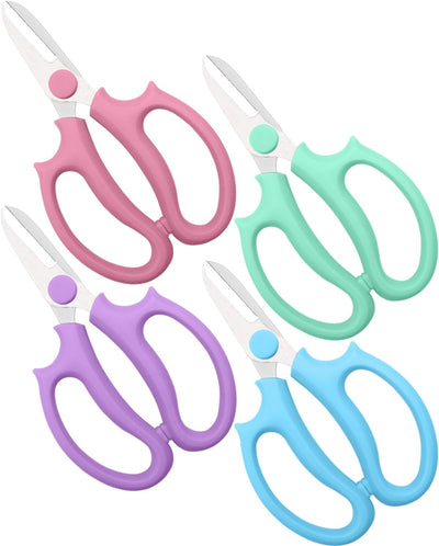 Tijeras florales acero inox 4 pzas colores surtidos