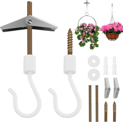 2 Pzas Perchas Techo Metal Blancas Resistentes para Plantas