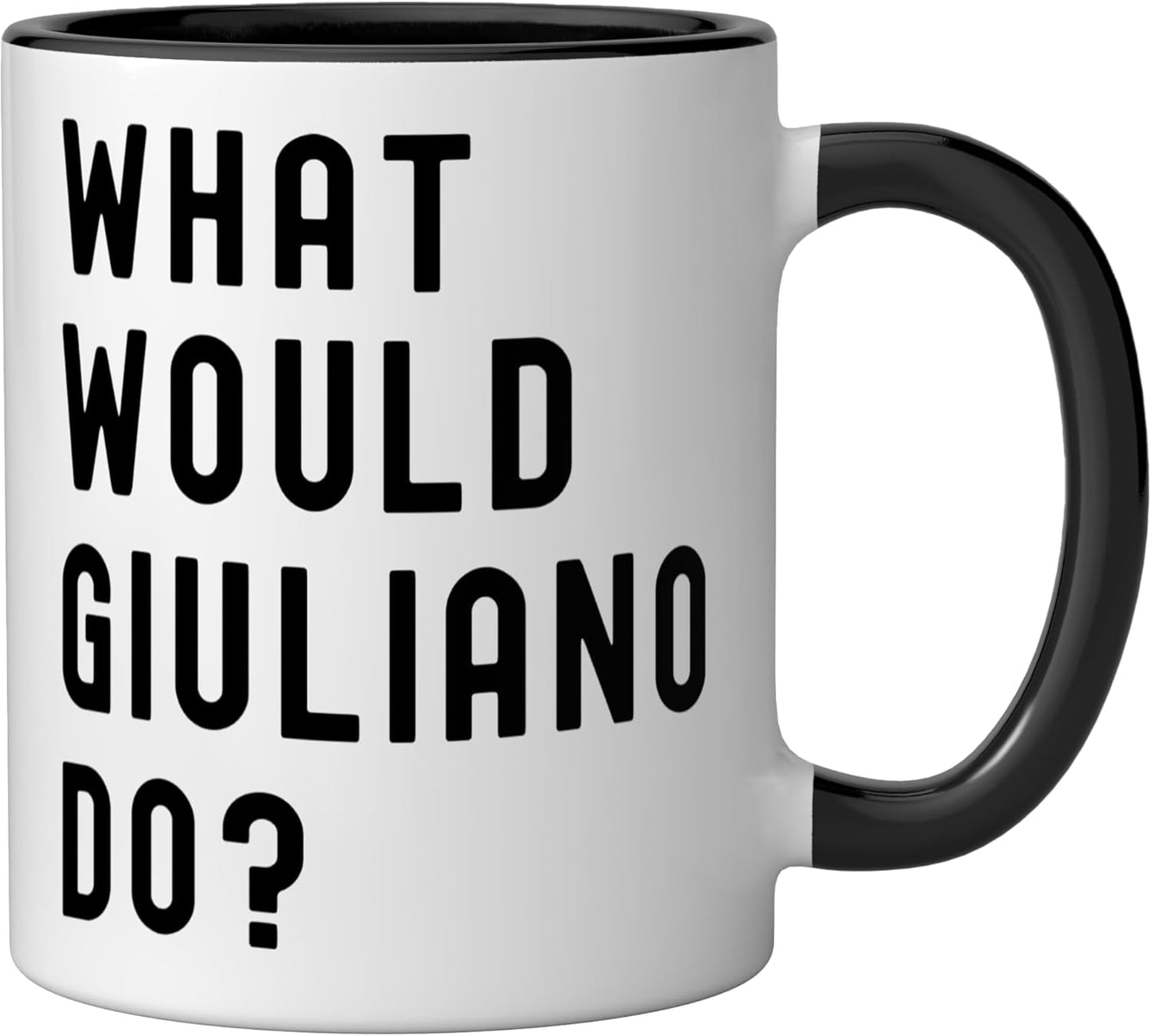 Taza de cerámica What Would Giuliano Do Negro/Blanco