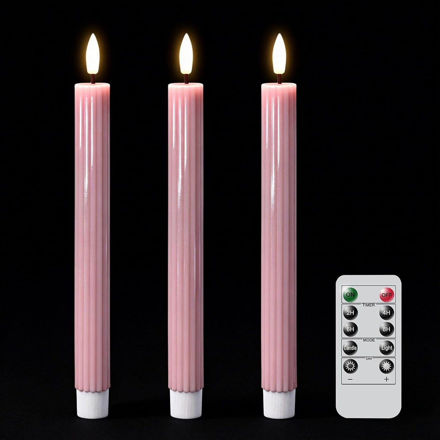 Velas LED rosadas con control remoto