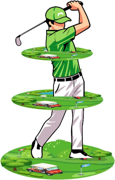 Soporte para cupcakes de golf 3 niveles, soporte para tartas decoración fiesta temática