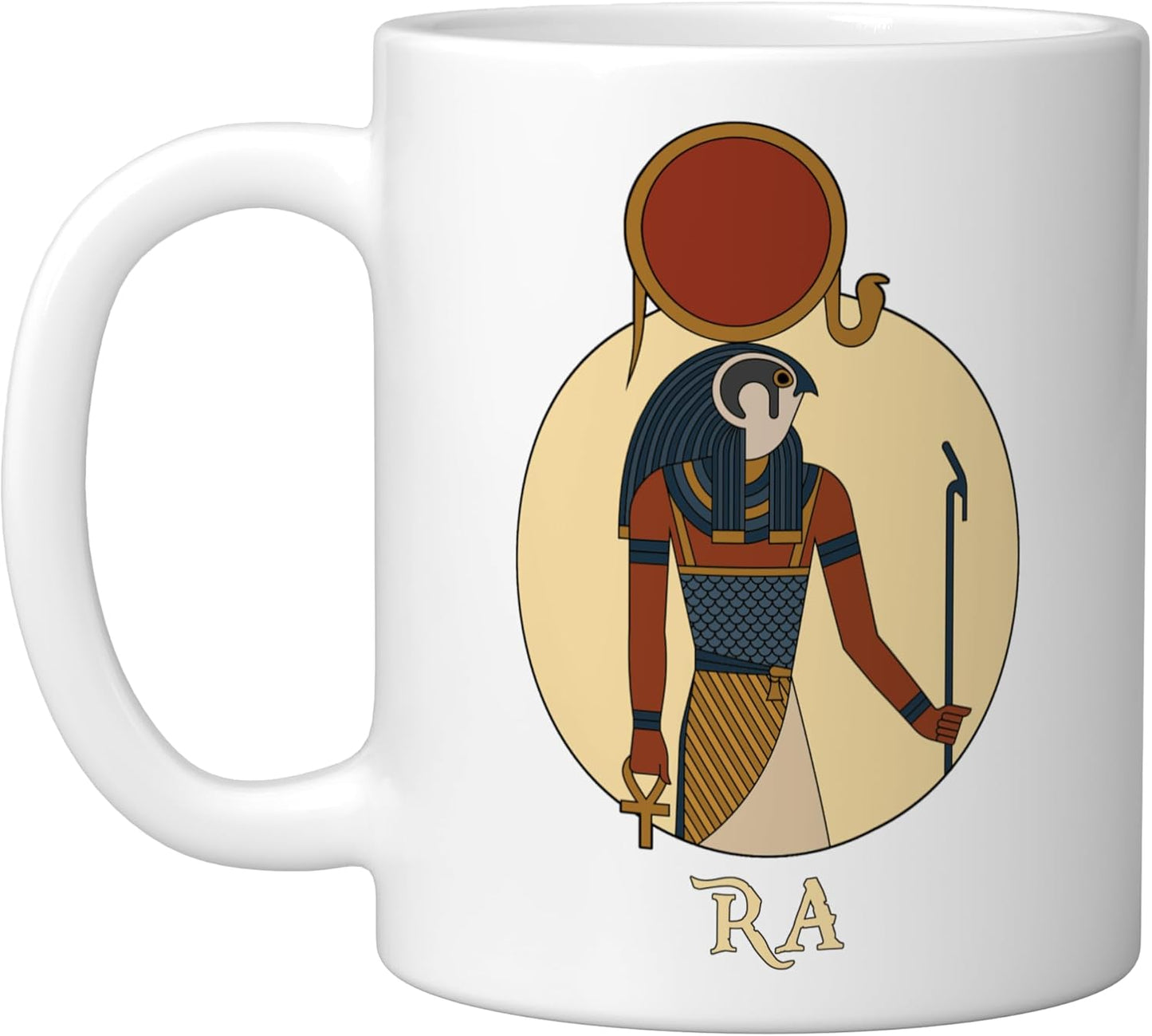 Taza Cerámica Dios Egipcio Blanco