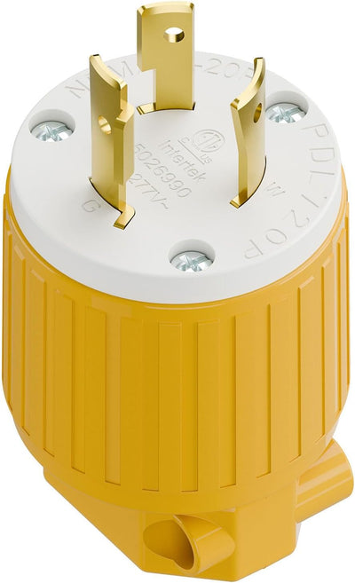 Enchufe L7-20P 20A 277V con bloqueo giratorio PDL720P Amarillo