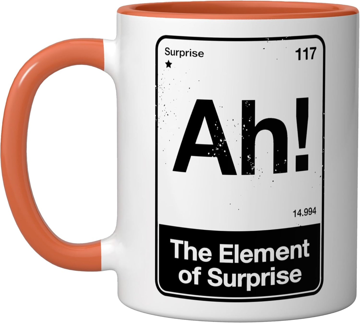 Taza Cerámica Ah The Element De Sorpresa Naranja/Blanco