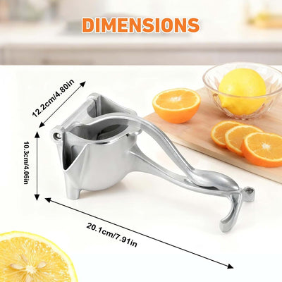 Exprimidor de frutas de aluminio sin BPA con agarre ergonómico